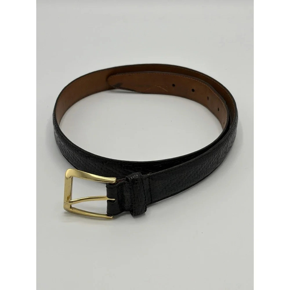 canterbury‎ aniline leather belt black Size 32  Vintage Mens