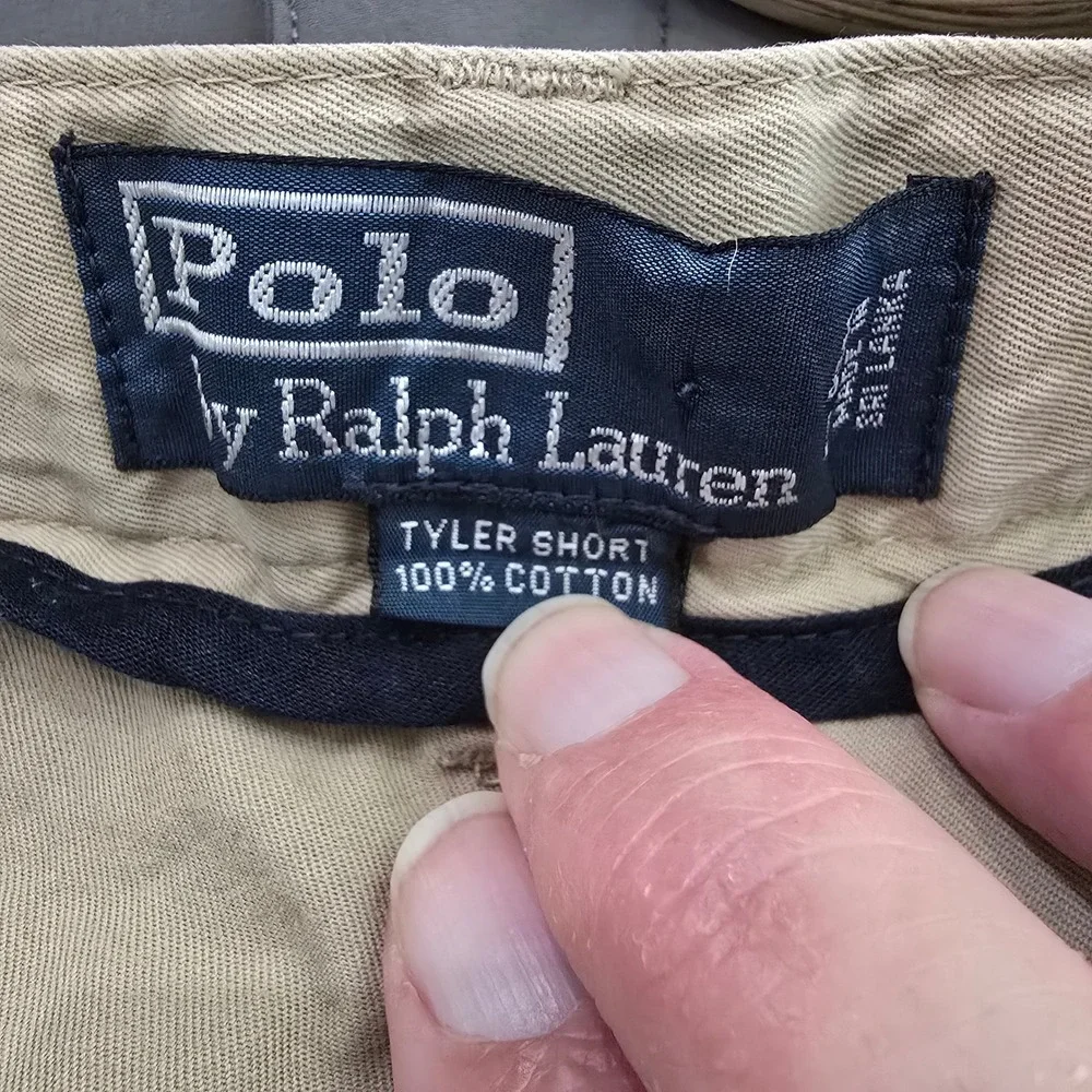 Polo Ralph Lauren Tyler Short Mens 40 Tan Khaki Pleated Chino Cotton Shorts 0636