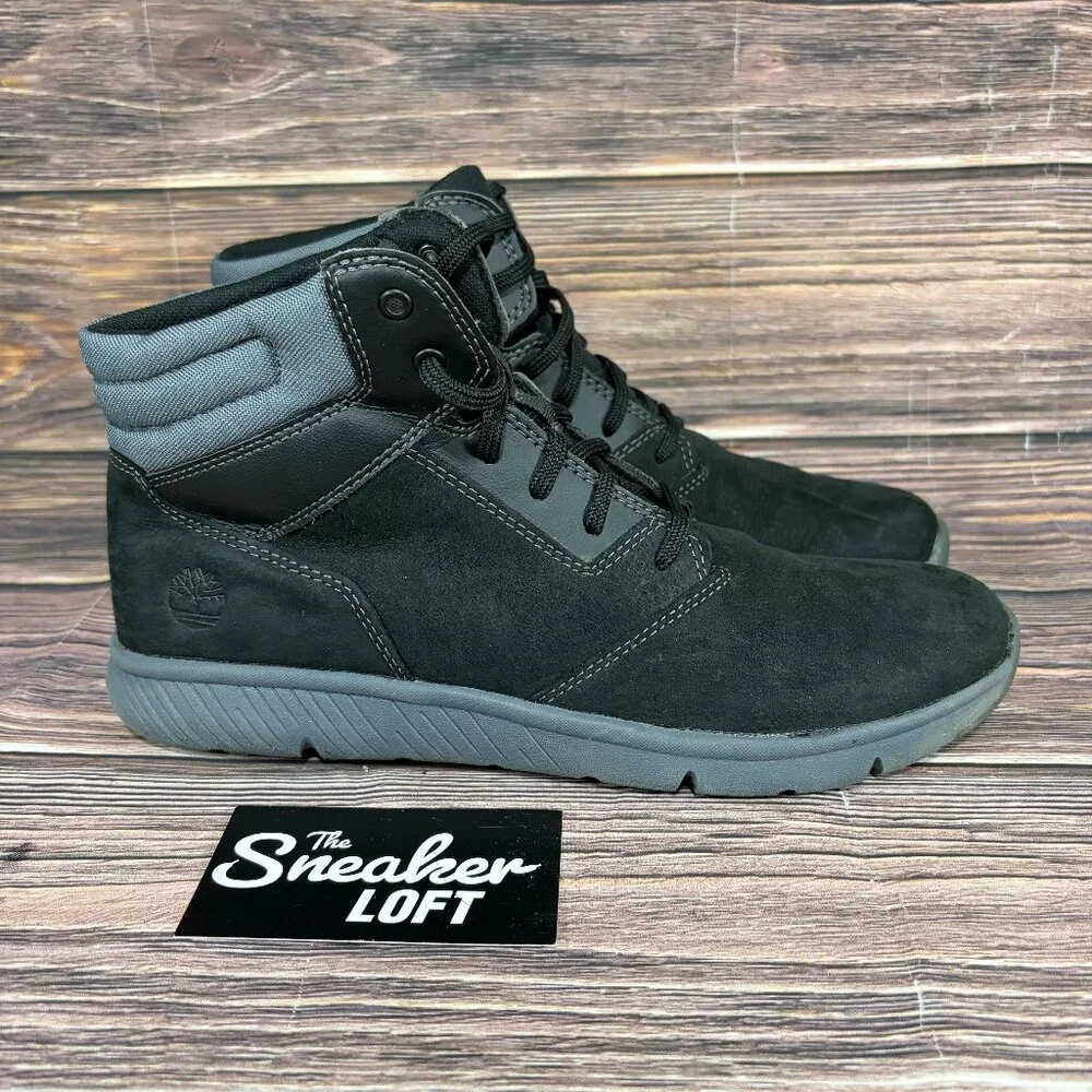 Timberland Boltero Mid Youth Suede Black‎ Lace Up Boots Size 6.5