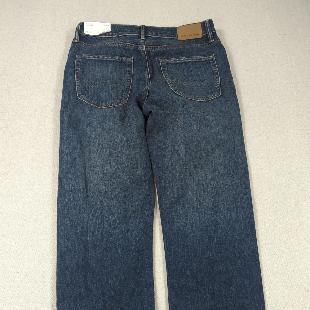 American Eagle Jeans Mens 30x32 Blue Original Straight Distressed New