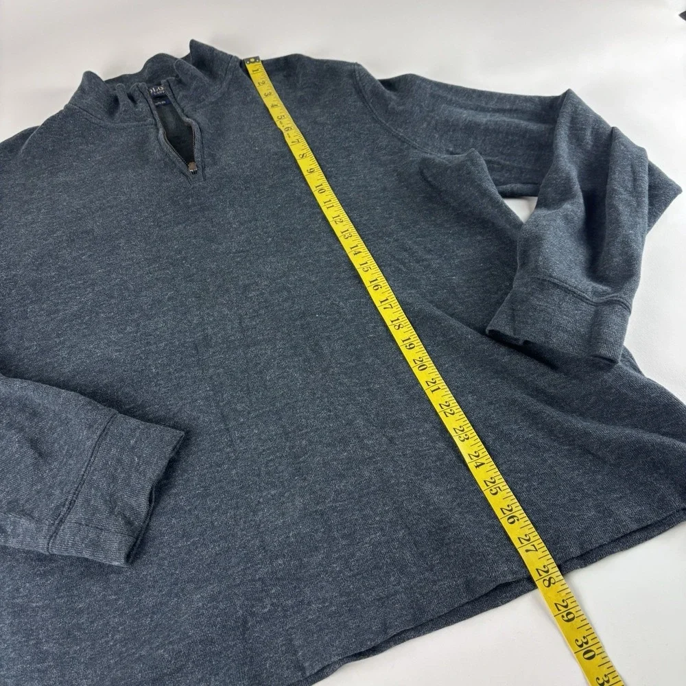 Polo Ralph Lauren Estate Rib Sweater Mens Large Navy Blue Tight Knit Quarter Zip