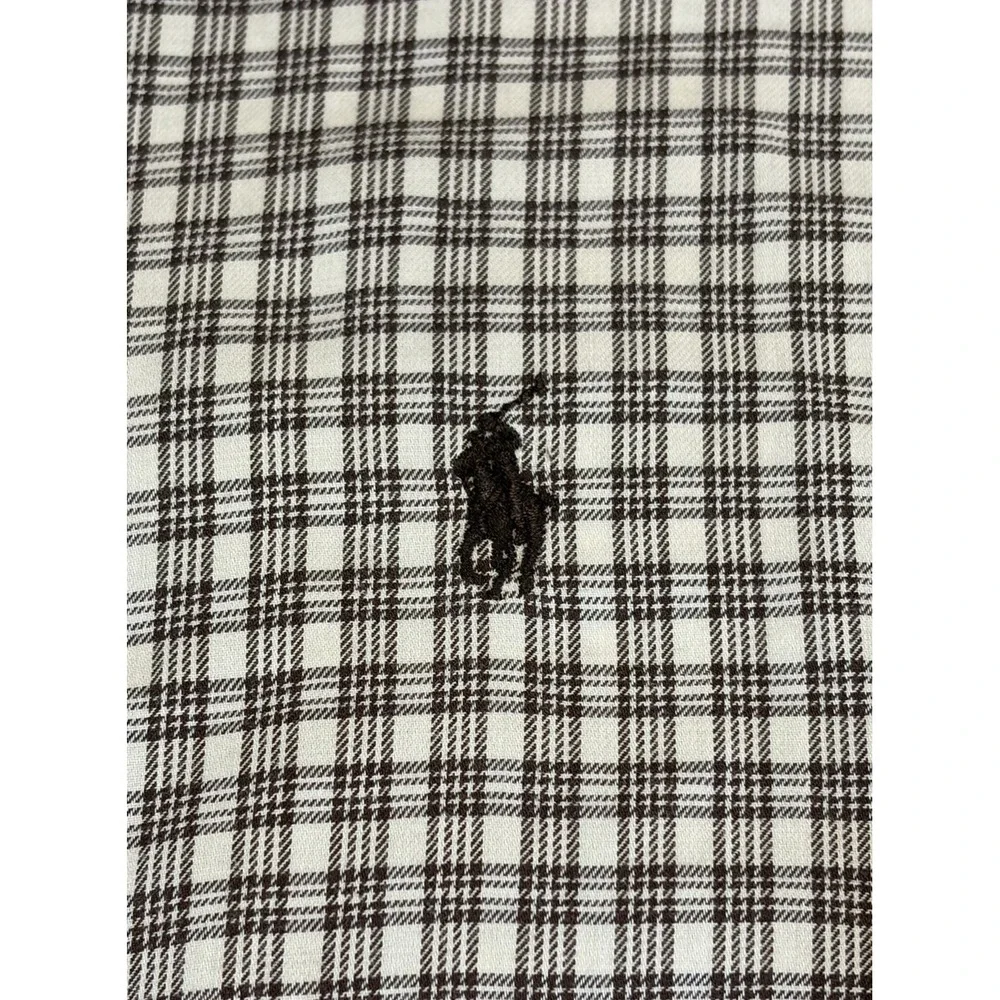 Polo Ralph Lauren Shirt Mens 16.5 Brown Long Sleeve Oxford‎ Brown Yarmouth Pony