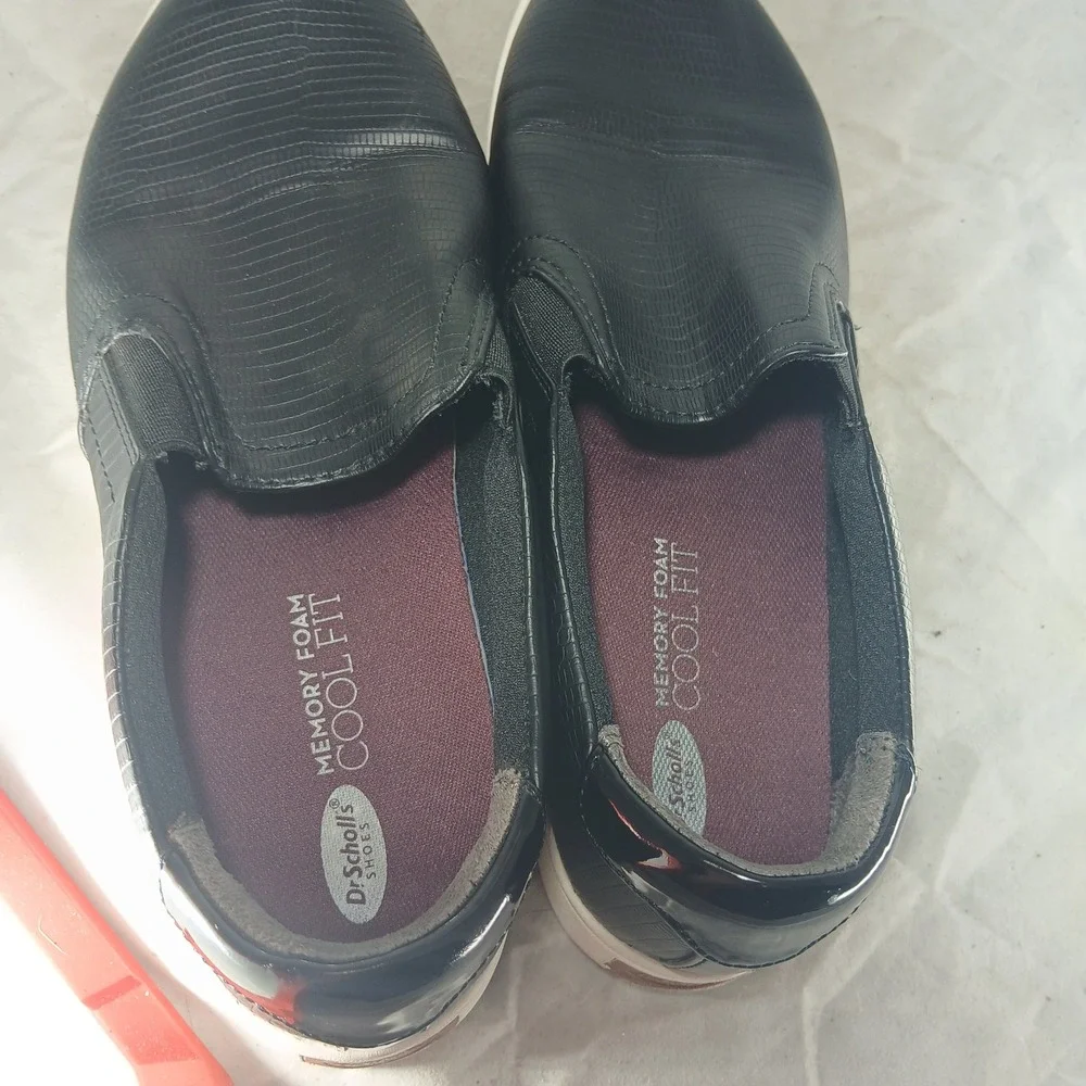 Dr Scholls Womens Black Textured Slip On Shoes Memory Foam Cool Fit‎ Size 7M