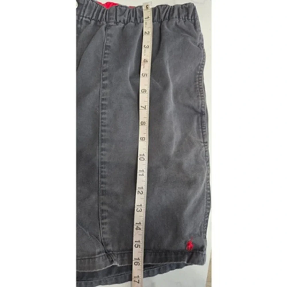 Vintage Polo Ralph Lauren Mens Chino Shorts Large Gray Blue Cotton Elastic Waist