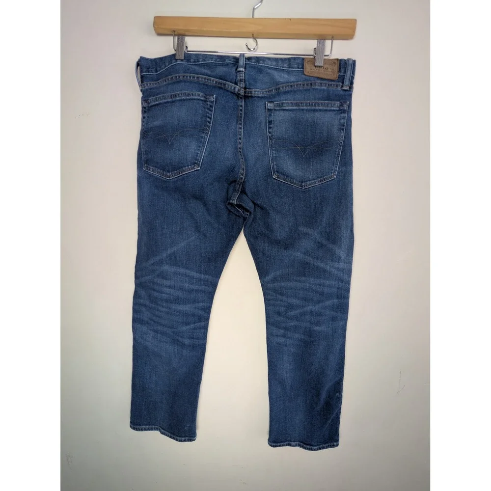 Polo Ralph Lauren Jeans Mens 36x30 The Classic Fit Stretch Blue Denim‎ Whiskered