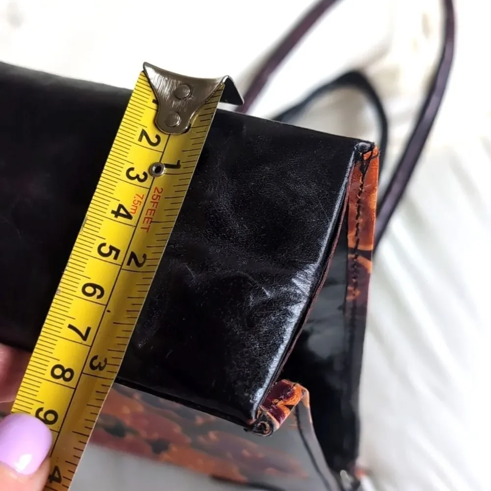 100% Genuine Leather Plum Colored 🏵️Flower Power -Vintage Leather Handbag/Tote