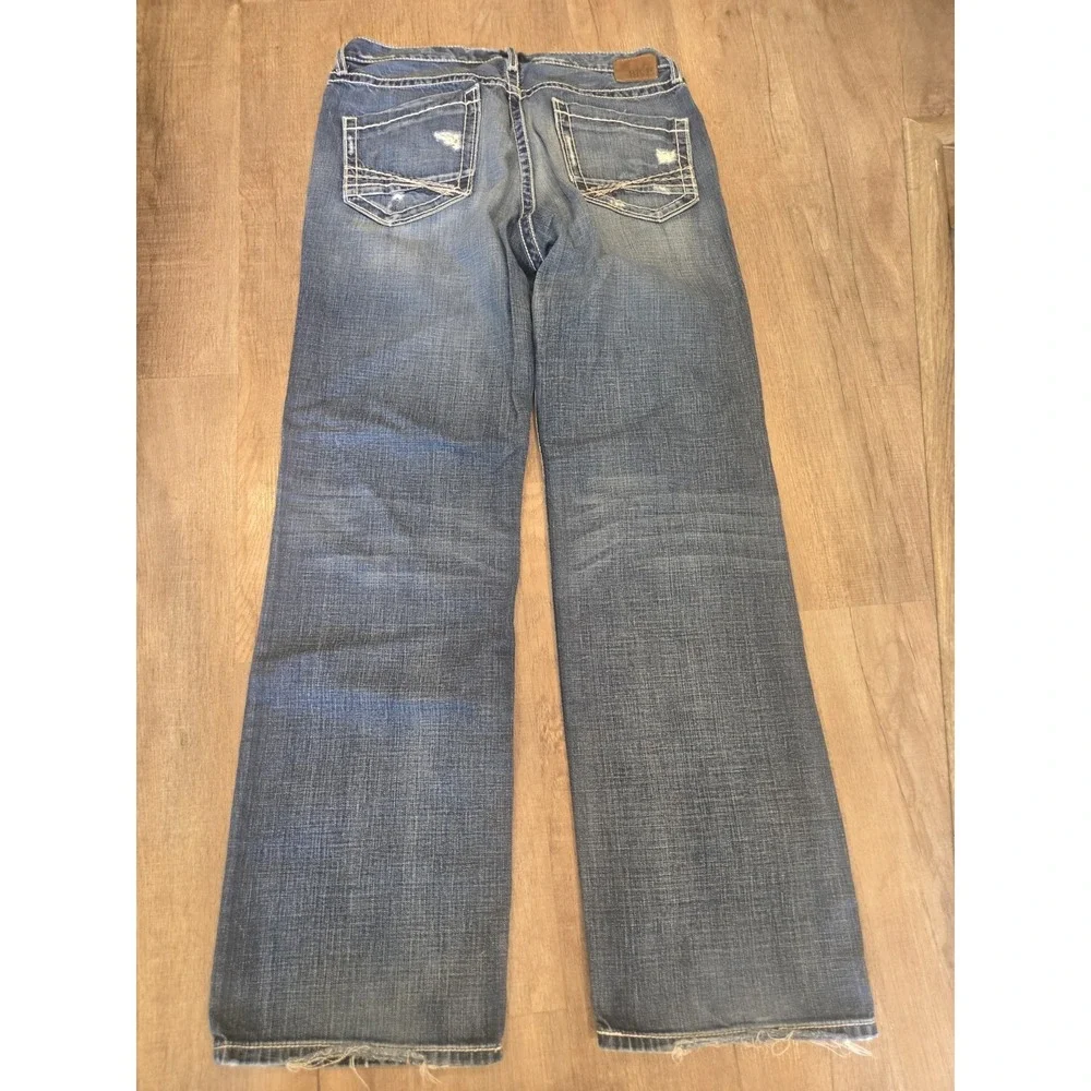 BKE Jeans‎ Mens 38x36 Tyler Straight Dark Wash Distressed Cotton