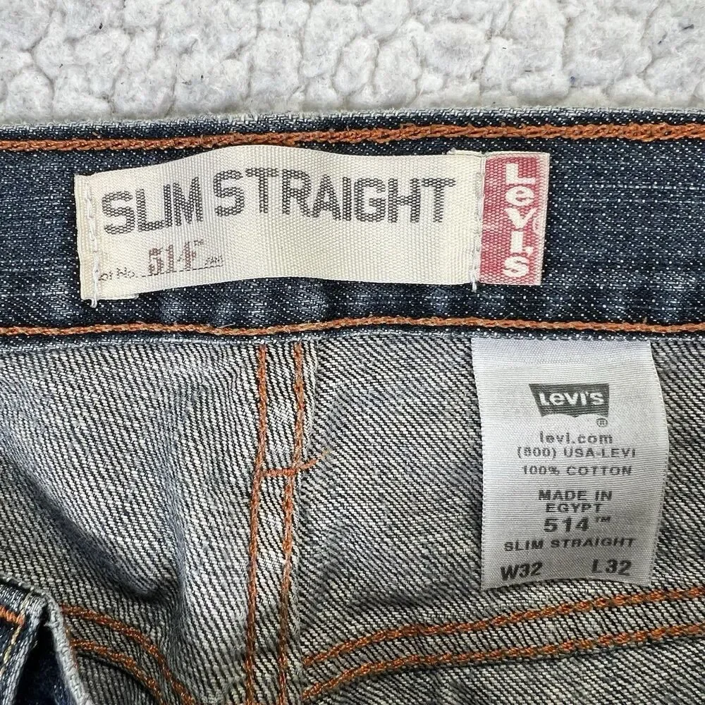 Levi’s 514 Jeans Men’s Size‎ 32x32 Blue Slim Straight Y2K Grunge Streetwear
