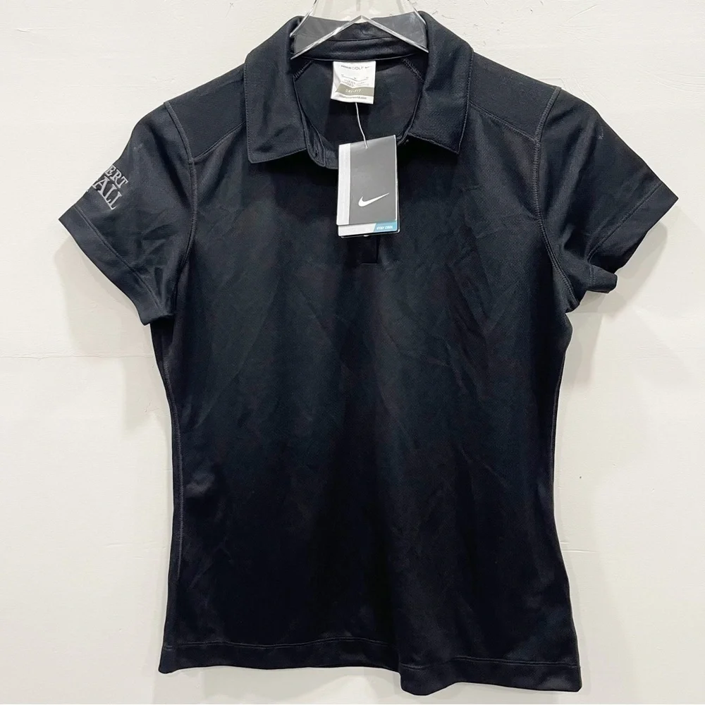 Nike Golf 354064 Ladies Dri-Fit Pebble Texture Polo Shirt Black Medium