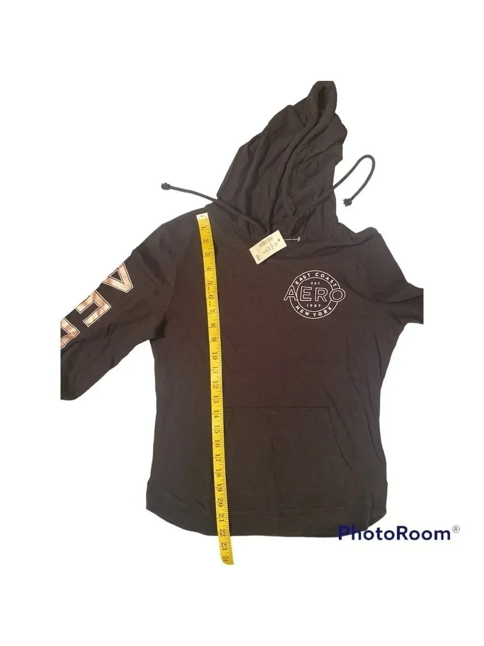 Aeropostale Black & Metallic Hoodie Shirt Girl’s Medium Long Sleeve NWT!!