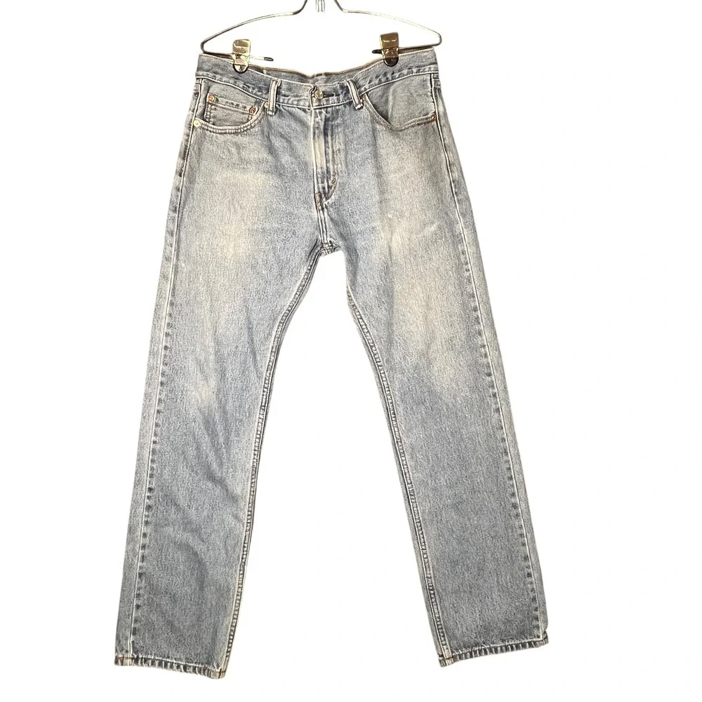 Mens Levi's 505 Straight Fit Jeans Light‎ Wash VTG Denim 33x32 Fit 33x30 Grunge