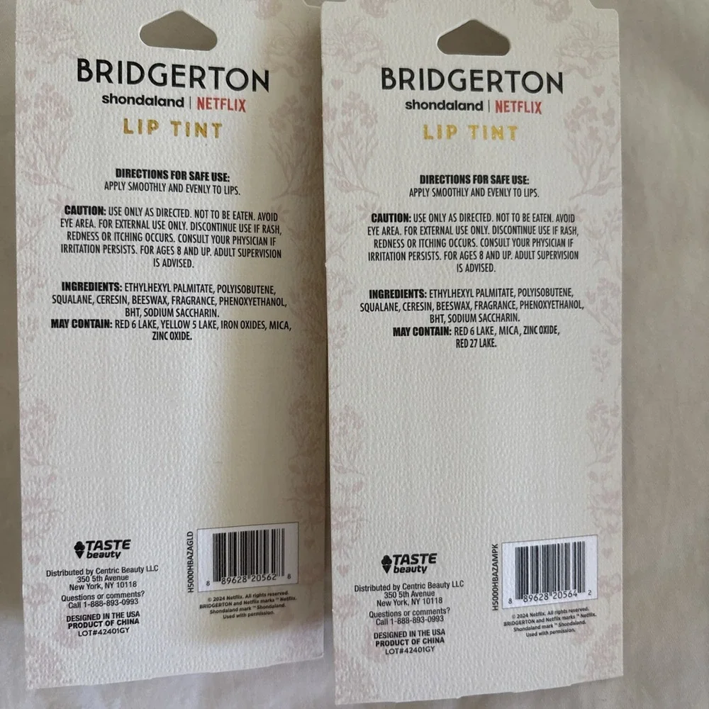 Bridgerton Lip Tint Vanilla Flavored‎ pink Colin Penelope Netflix