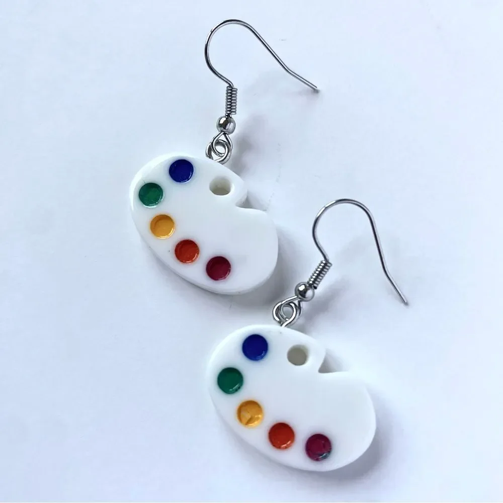 Art Paint Earrings / Gift Teacher Theme School Fun