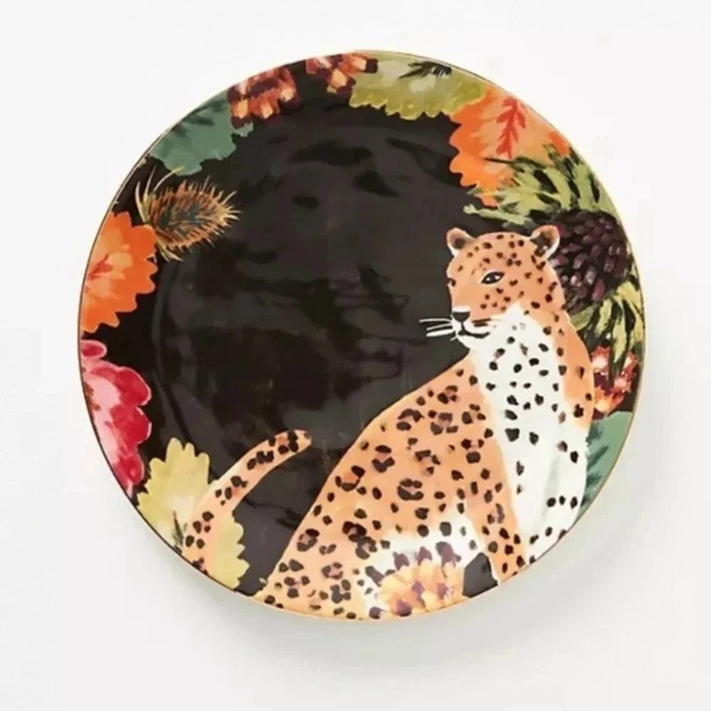 Anthropologie Henriette Cheetah Desert Plate