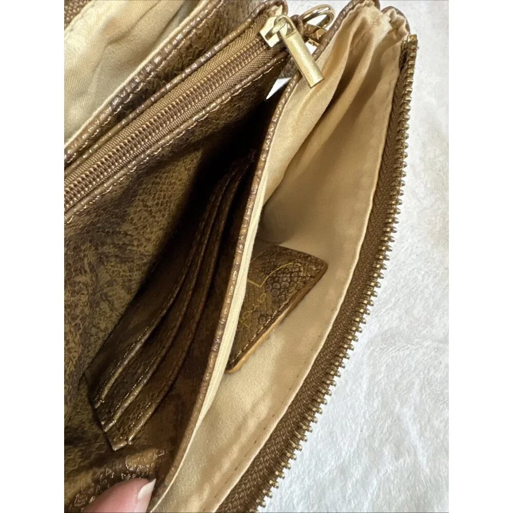 Carolina Hill Women’s Crossbody Multi Compartment‎ Zipper Slots Faux Snakeskin