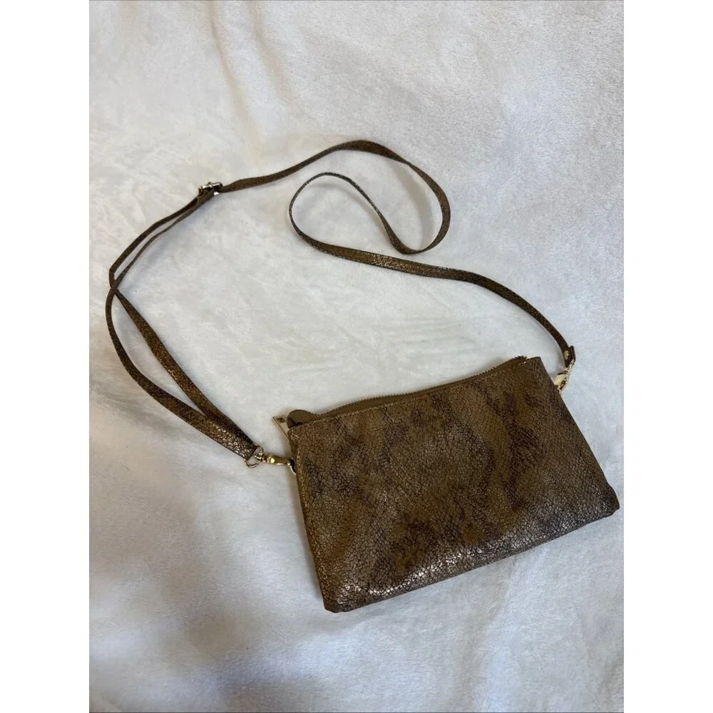 Carolina Hill Women’s Crossbody Multi Compartment‎ Zipper Slots Faux Snakeskin