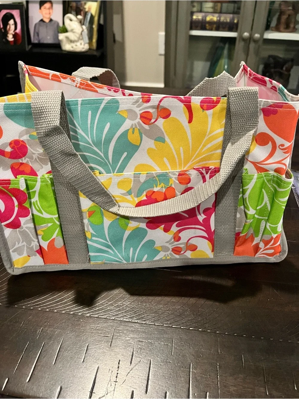 Thirty One Keep it Caddy Mini Organizers Picnic Storage Tote Island Damask 13”
