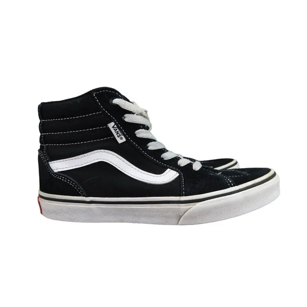 Vans Shoes Kids 3.5 Sneaker Sk8 Hi Skate Casual Suede Lace Up Black Active Youth