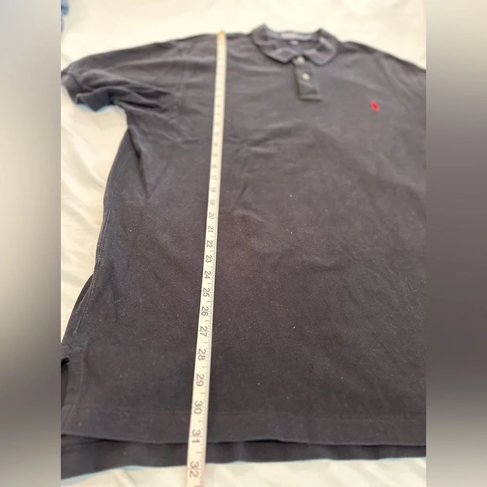 Vintage 90s Polo Ralph Lauren Mens Sz: XXL Black Polo Top. Red Pony.