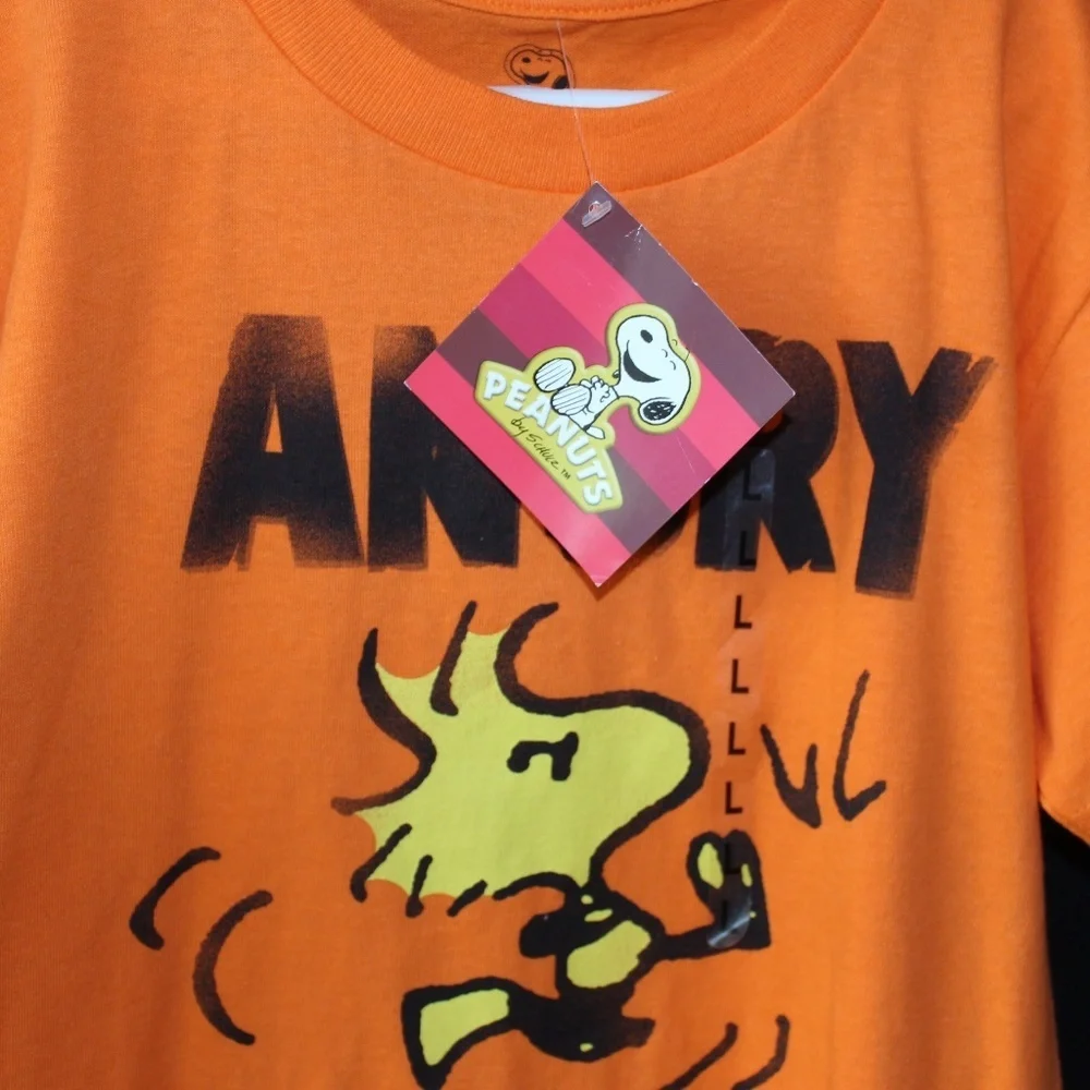 NWT Peanuts Angry Bird! Boys Orange t-shirt