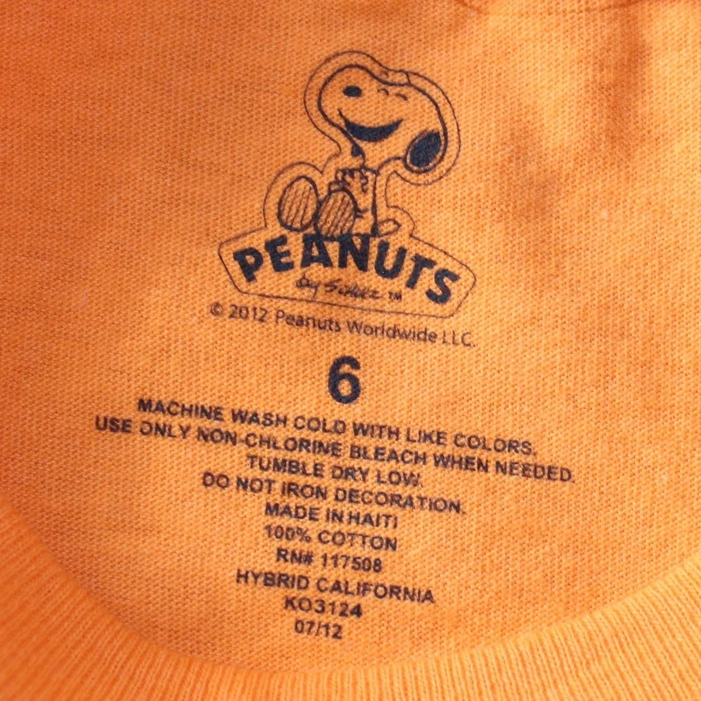 NWT Peanuts Angry Bird! Boys Orange t-shirt
