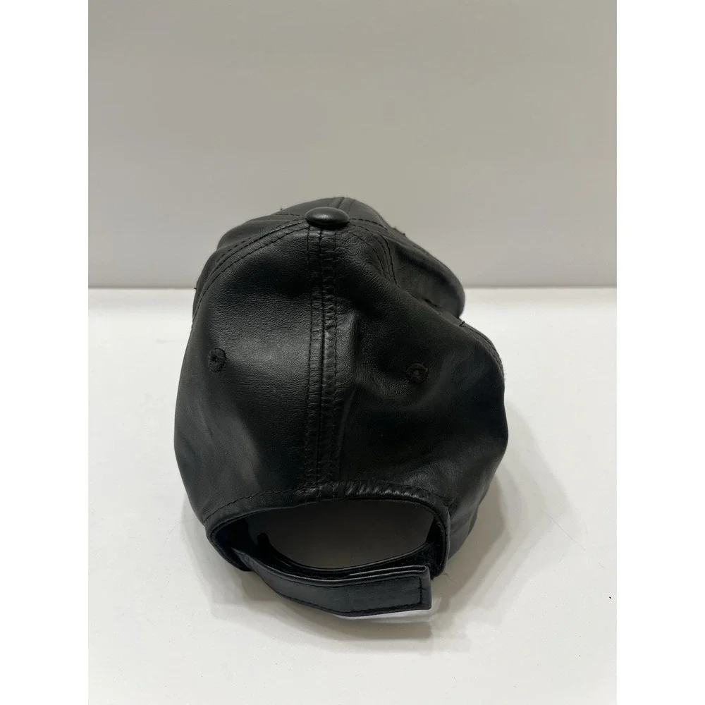Harley-Davidson Genuine Leather Cap Hat Made in USA Vintage Biker Motorcycle