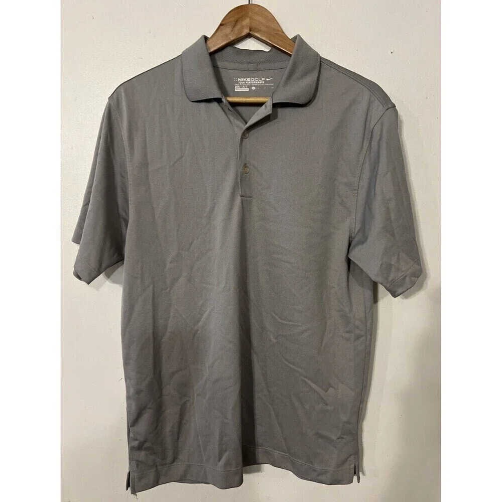 Nike Golf tour performance Dri-Fit‎ men's polo shirt Gray size Small  pullover