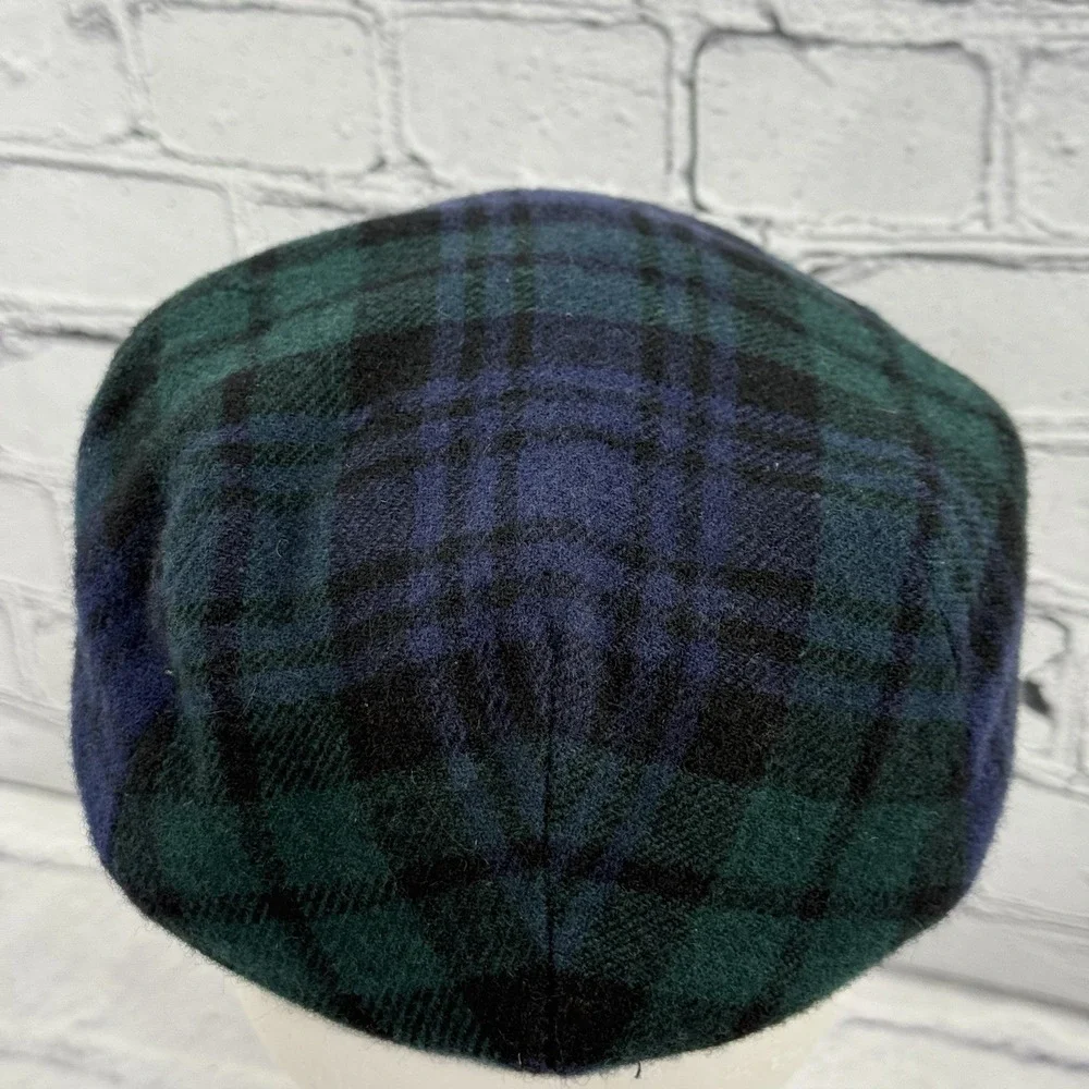 Vintage St. Andrews Cabbie Cap by David Allan Scotland S PURE Wool‎ Blackwatch