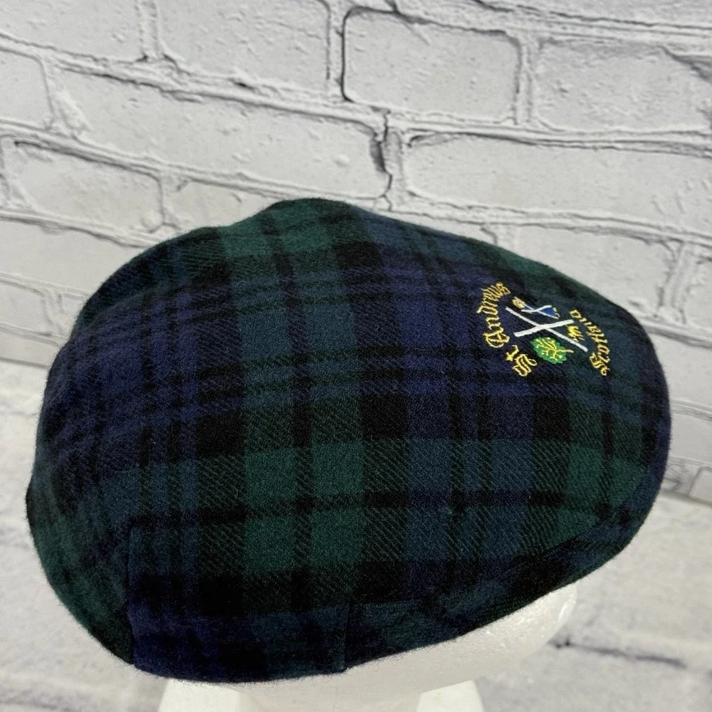 Vintage St. Andrews Cabbie Cap by David Allan Scotland S PURE Wool‎ Blackwatch