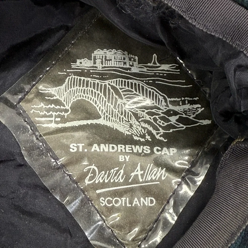 Vintage St. Andrews Cabbie Cap by David Allan Scotland S PURE Wool‎ Blackwatch