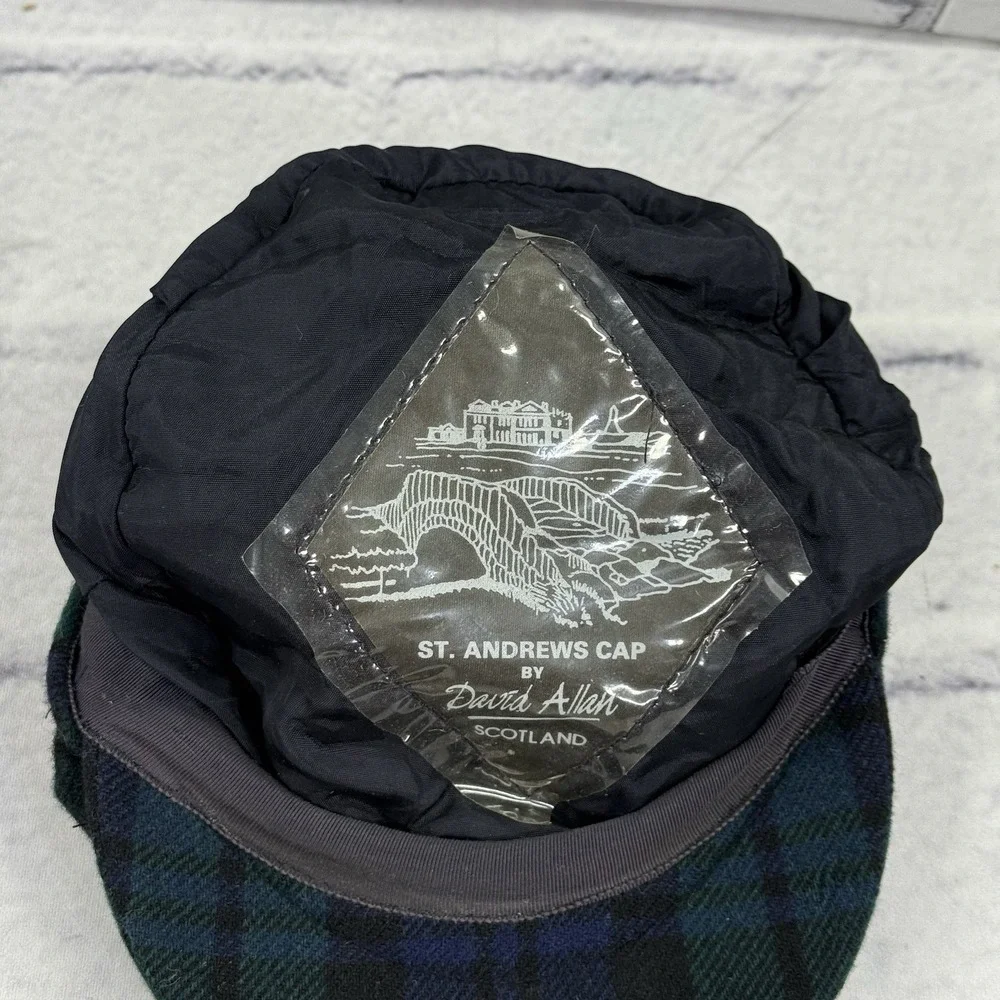 Vintage St. Andrews Cabbie Cap by David Allan Scotland S PURE Wool‎ Blackwatch