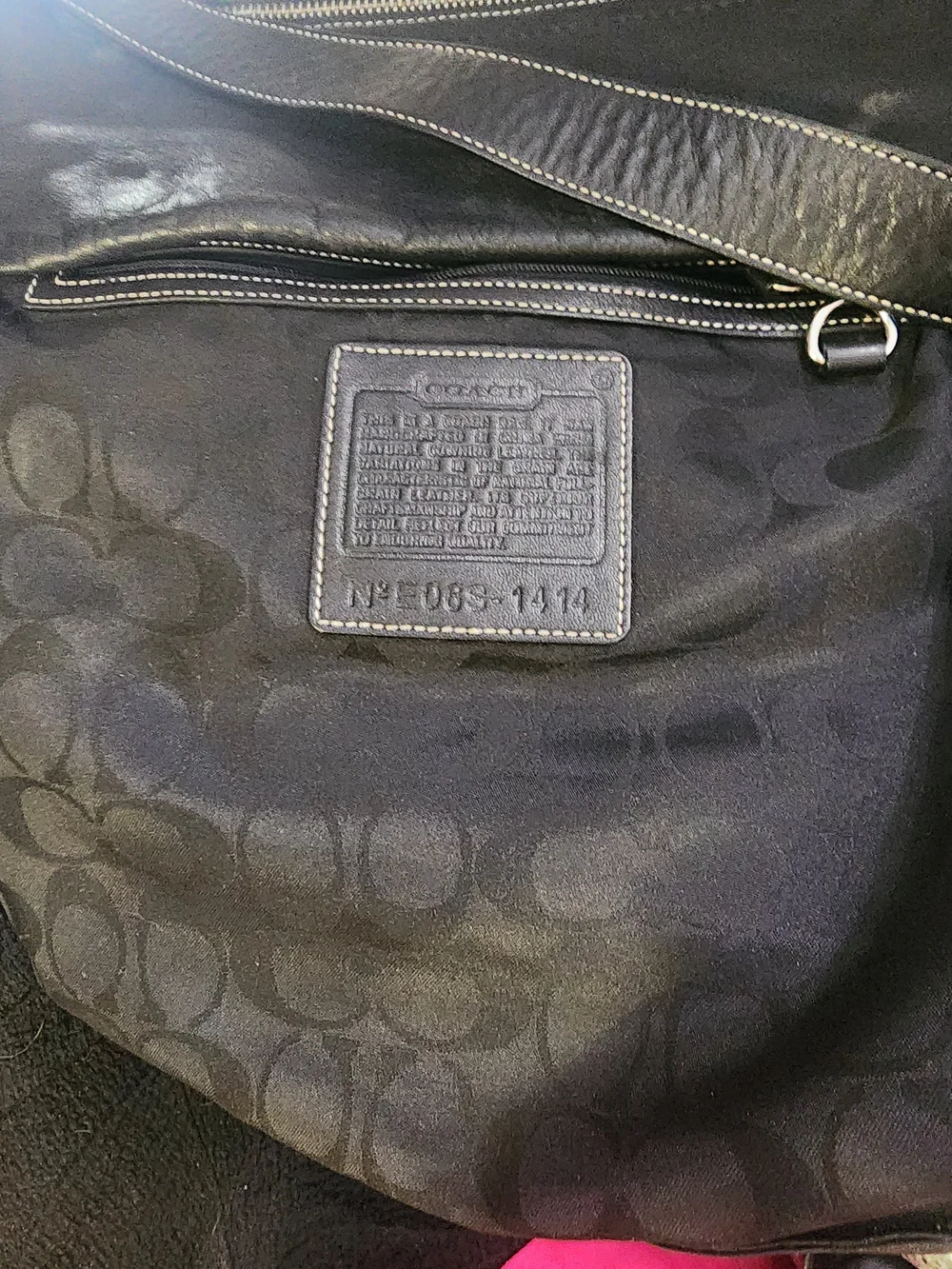 Coach black jacquard interior
