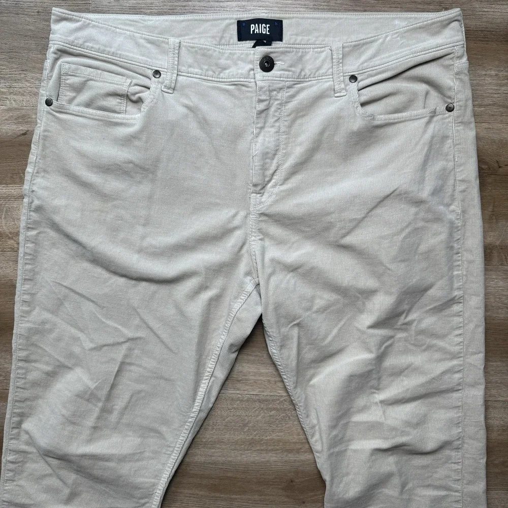 Paige Corduroy Pants Men‎ 38 Beige Federal Straight Leg Preppy Travel Business