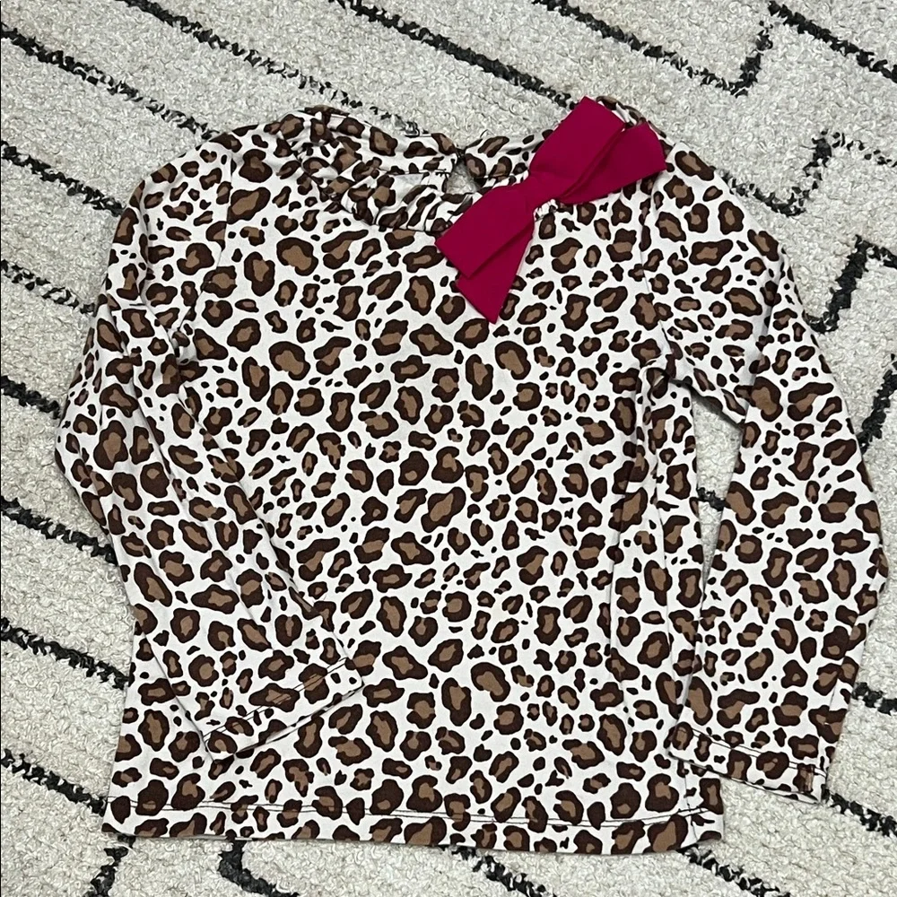Gymboree Leopard Print Top with Pink Bow