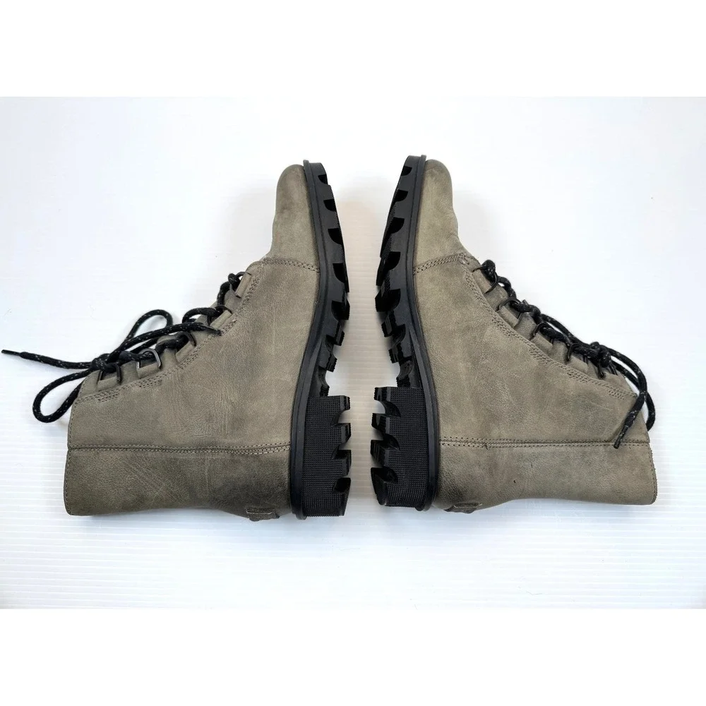 Sorel Phoenix Short Lace Boots ‎ Women 7.5 EUC Leather Waterproof Quarry Comfort