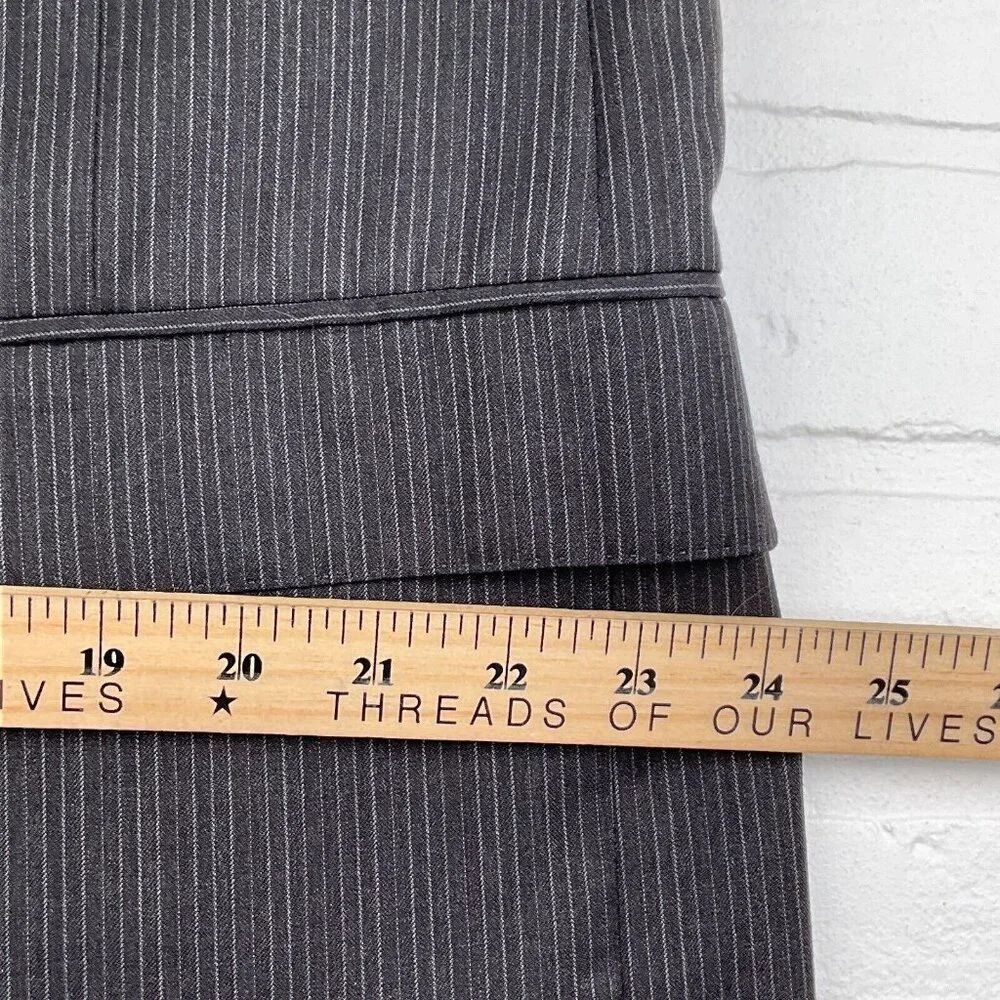 Jos A Bank Blazer Men 46R Charcoal Gray White Pinstripe‎ Signature Gold Jacket