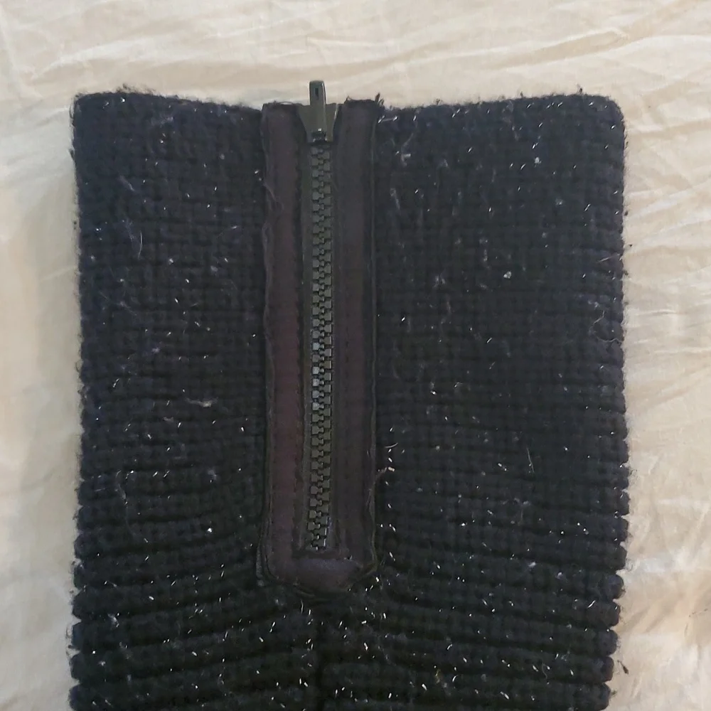 Sonoma Women's Black Knit Sparkle Fold Boots Sz9