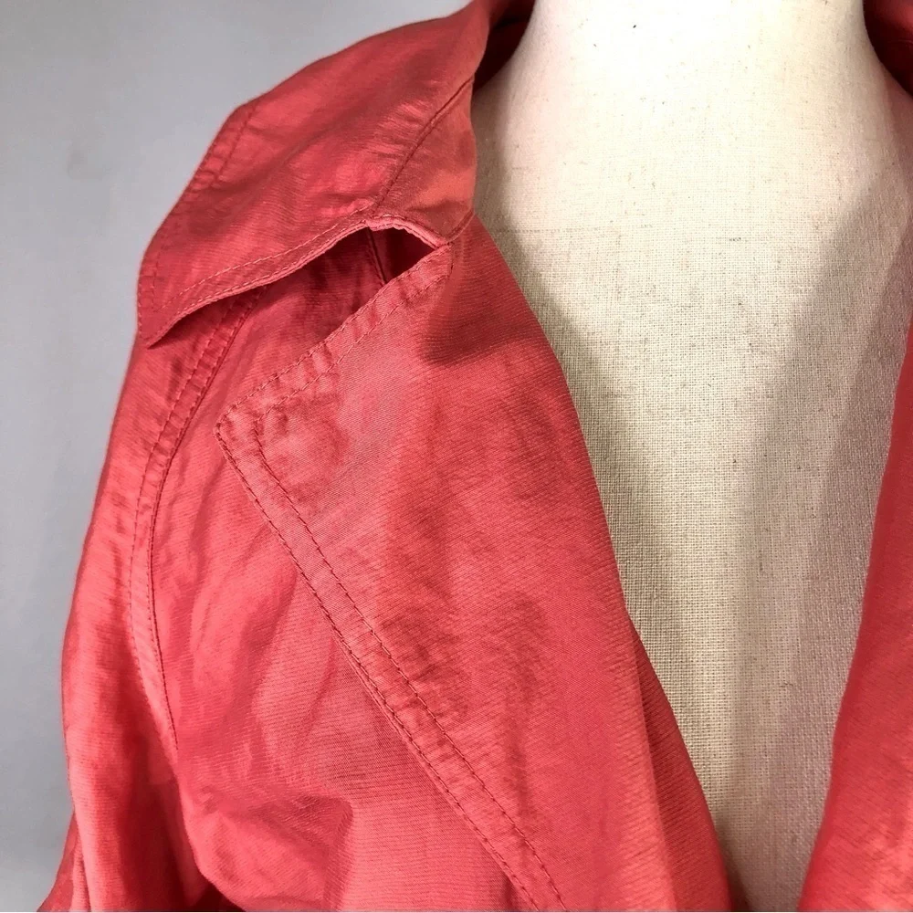 CAbi jacket lightweight windbreaker moto zipper roll sleeves cropped salmon pink