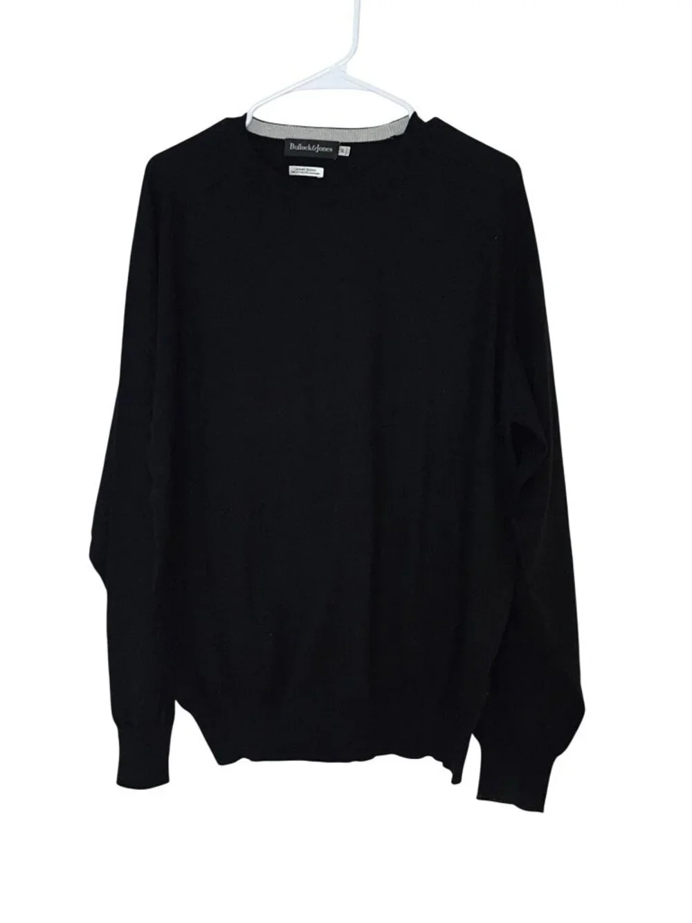 Bullock & Jones Black Cotton & Cashmere Crewneck Sweater XL Mens