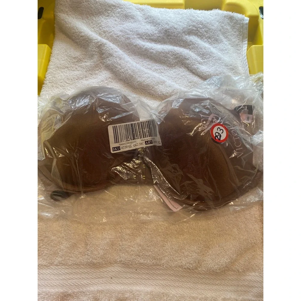 Victoria's Secret Espresso‎ Brown Satin Push-Up Bra 38C New 11259395 CC 4SLU