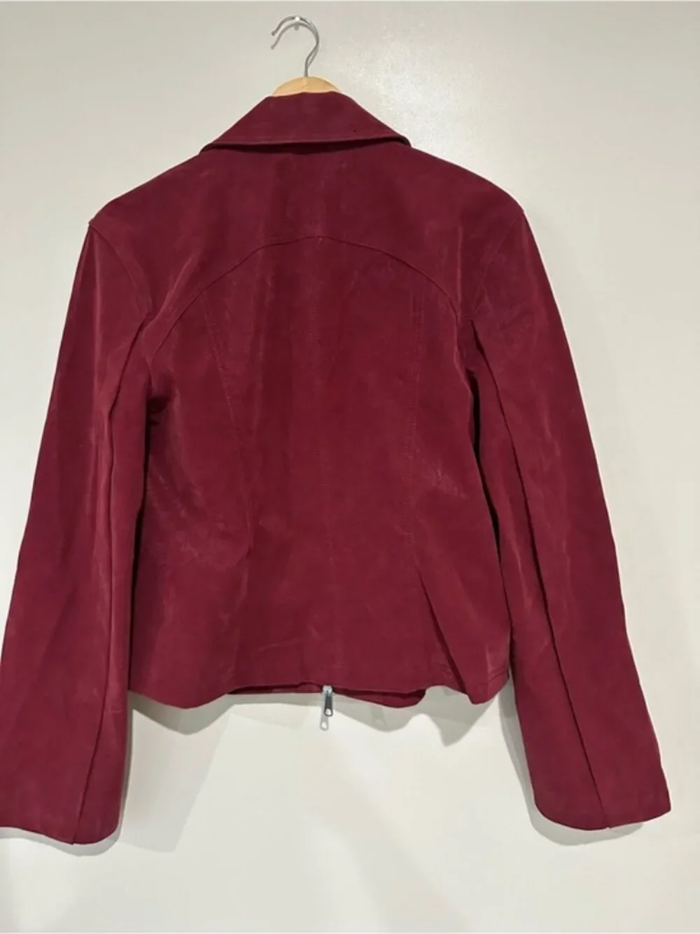 Free People We The Free Burgundy River Vegan Suede Jacket Women’s Large