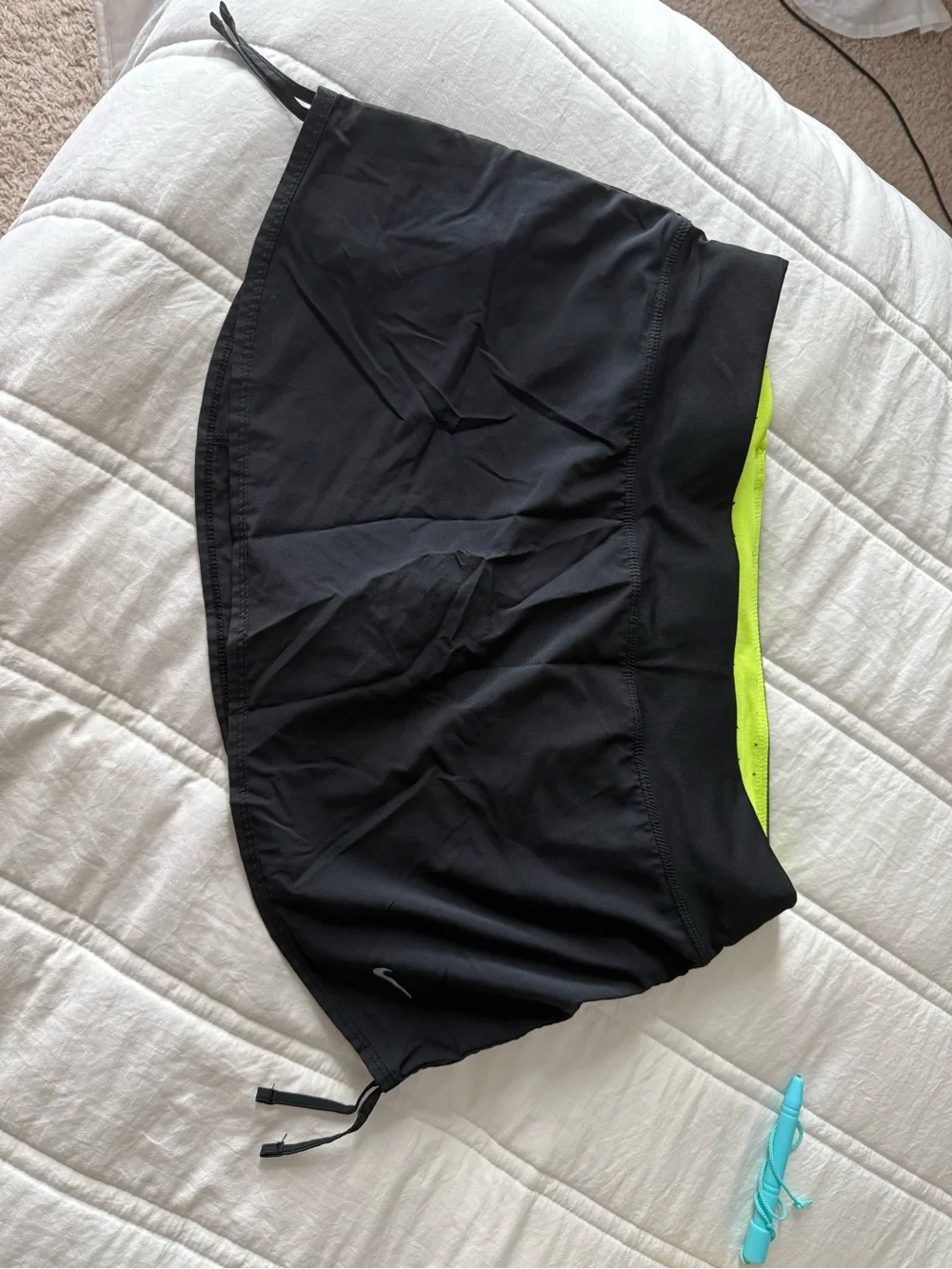 Nike Black Mini Skirt with Neon Yellow Lining