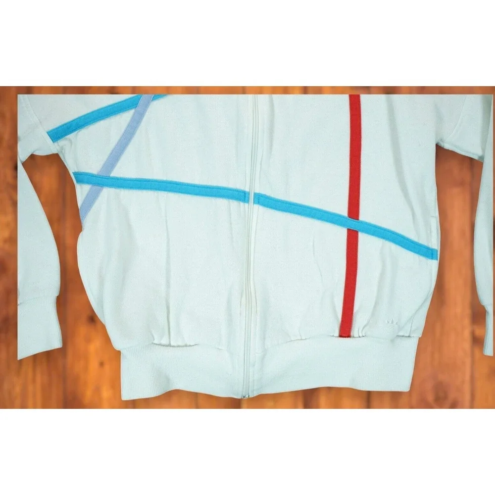 Vintage Adidas Unisex‎ Track Jacket Size M  White Stripe Full Zip Pockets Rare