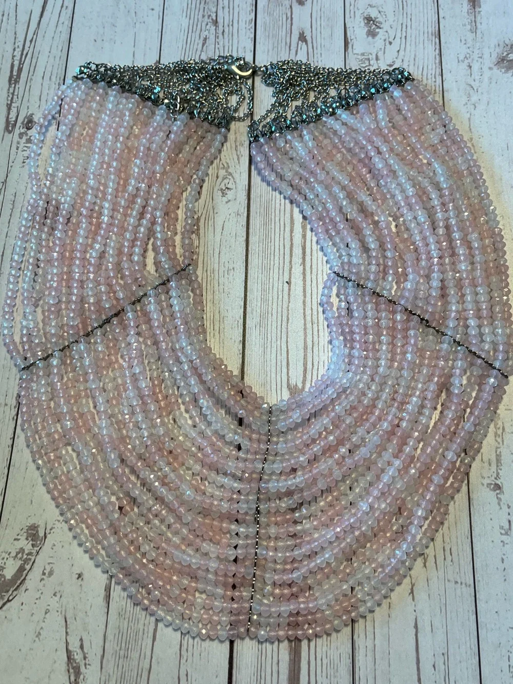 Multi-Strand Y2K Pink Beaded Barbiecore Statement Necklace