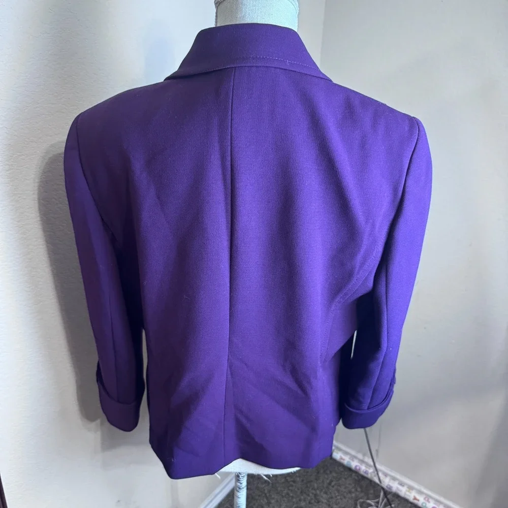 Tahari ASL Purple Blazer Jacket Womens 14 Career office Classic old money