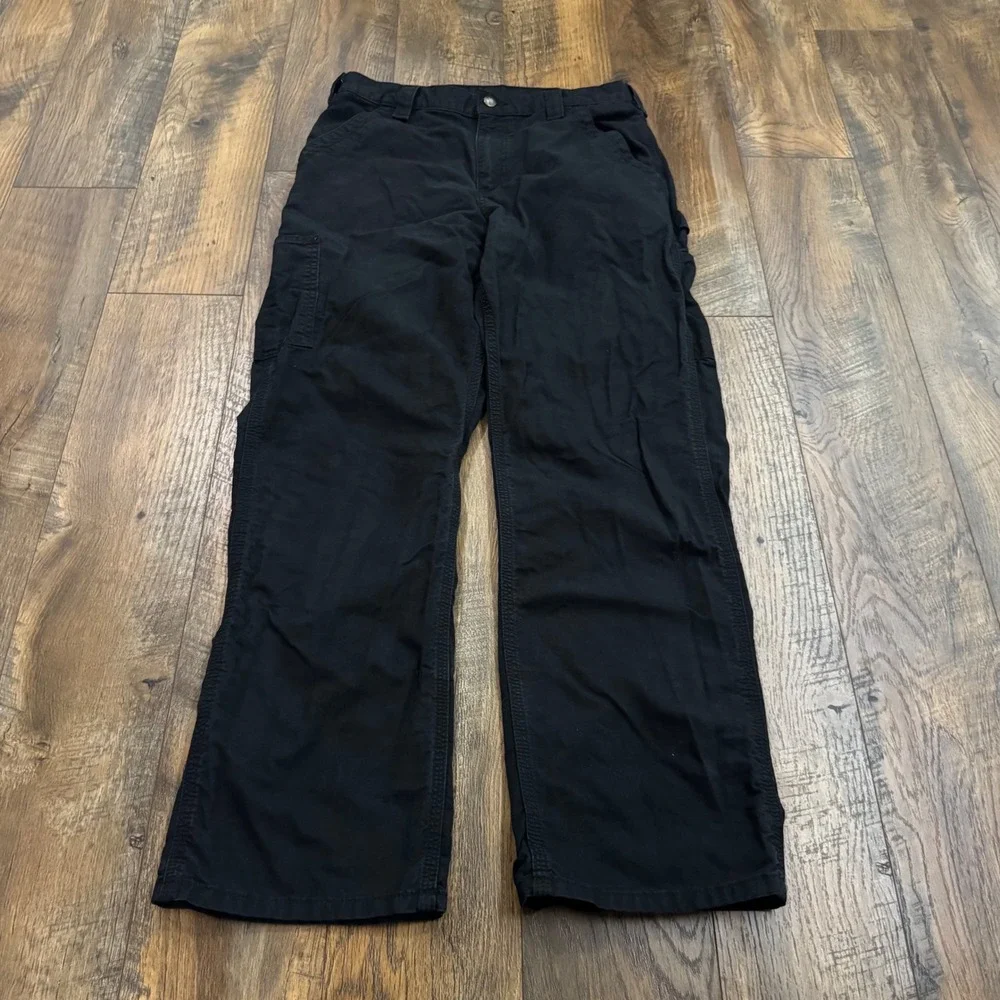 Carhartt B151 BLK Loose Fit Canvas Work Utility Cargo Black Pants Mens 33x32 Y2K