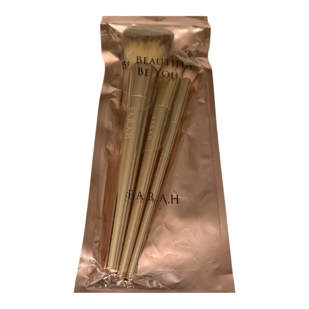 Farah Rendezvous 3 Piece Makeup Brush Set Vegan NWT