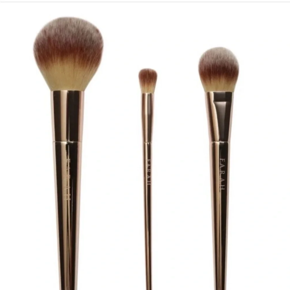 Farah Rendezvous 3 Piece Makeup Brush Set Vegan NWT