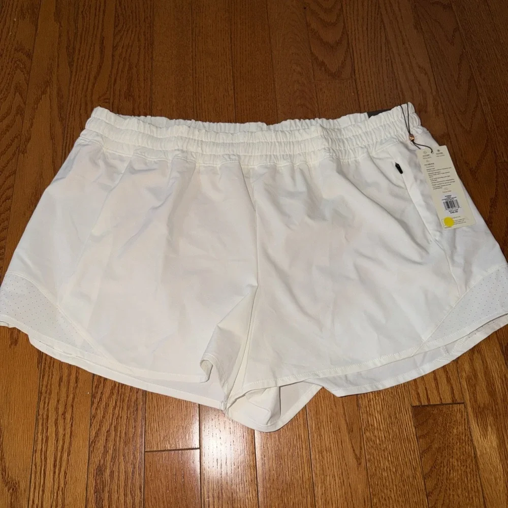 CALIA‎ Infinity Run Golf Tennis Shorts Large White Mid Rise Zipper Pocket Lined