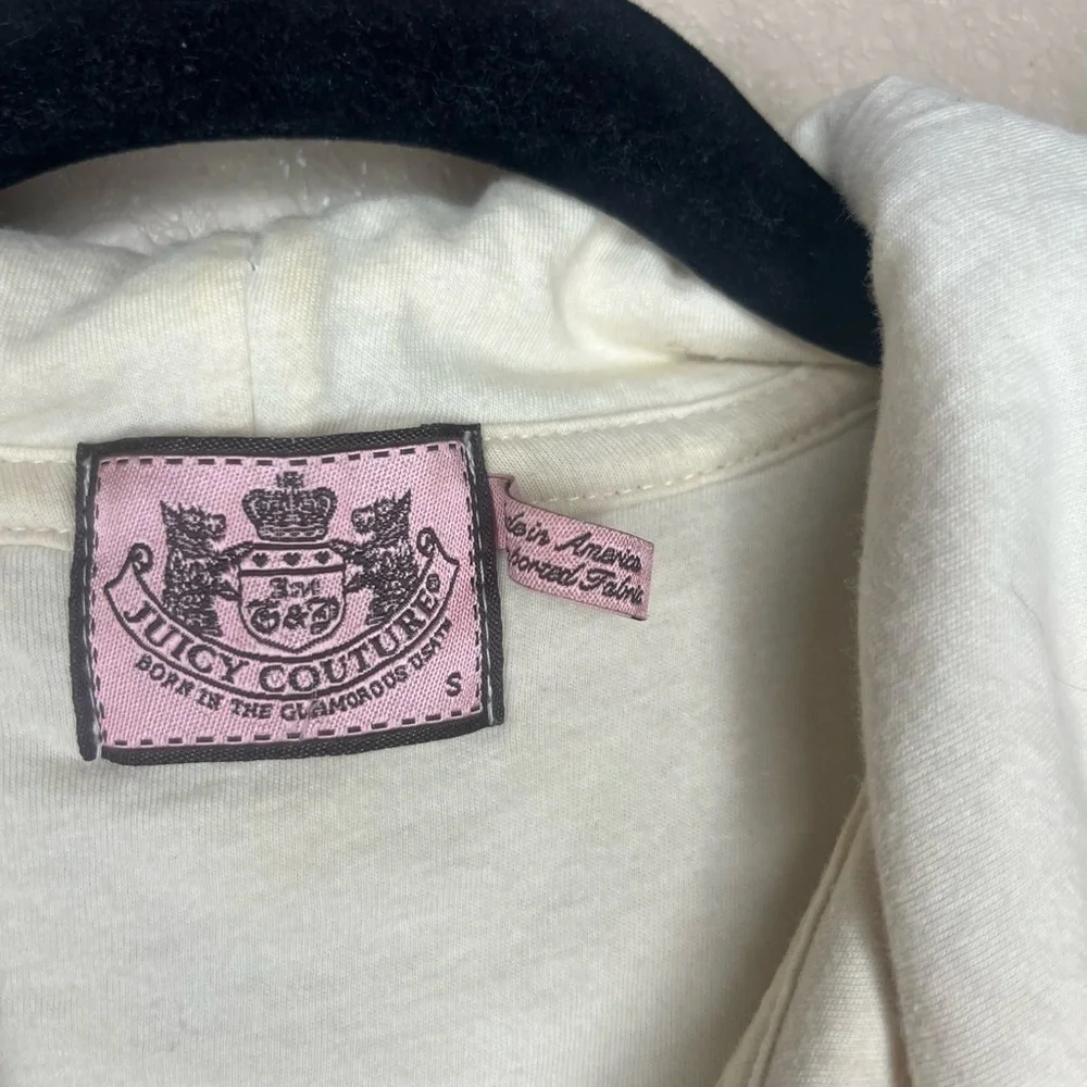 Y2K Juicy Couture Geometric Gold & Beige Terry Cloth Hoodie size S